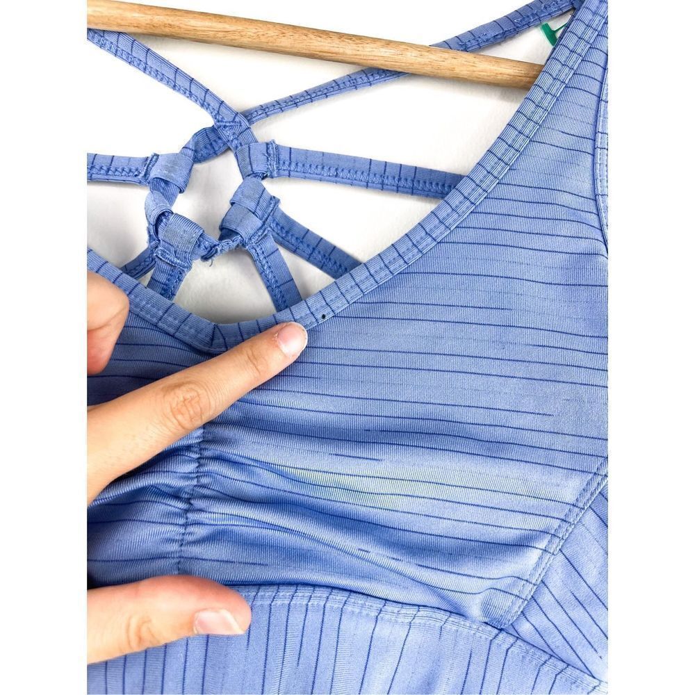 PrAna Dreaming Sports Bra Strappy Size XS‎ Blue Stripe - Picture 6 of 11